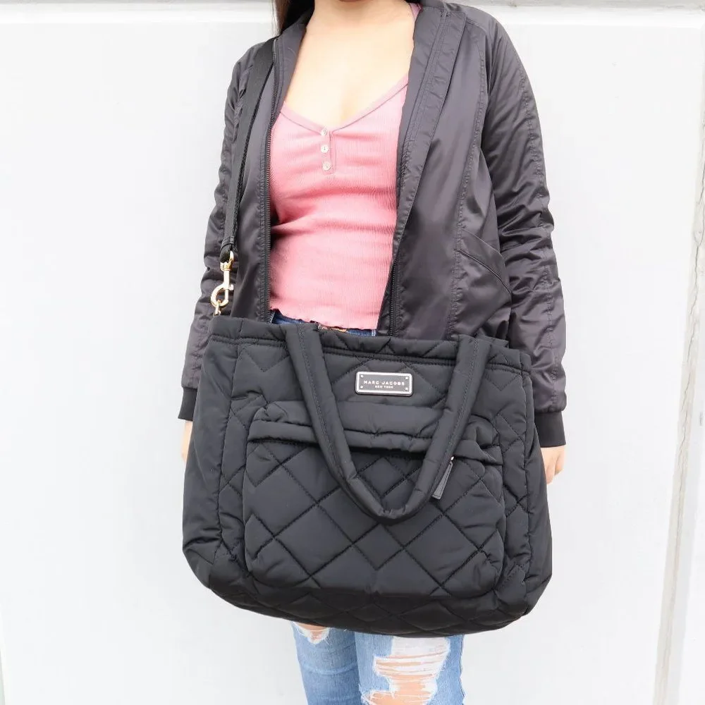 Marc Jacobs Crosby Quilted Diaper Black Nylon Baby Bag